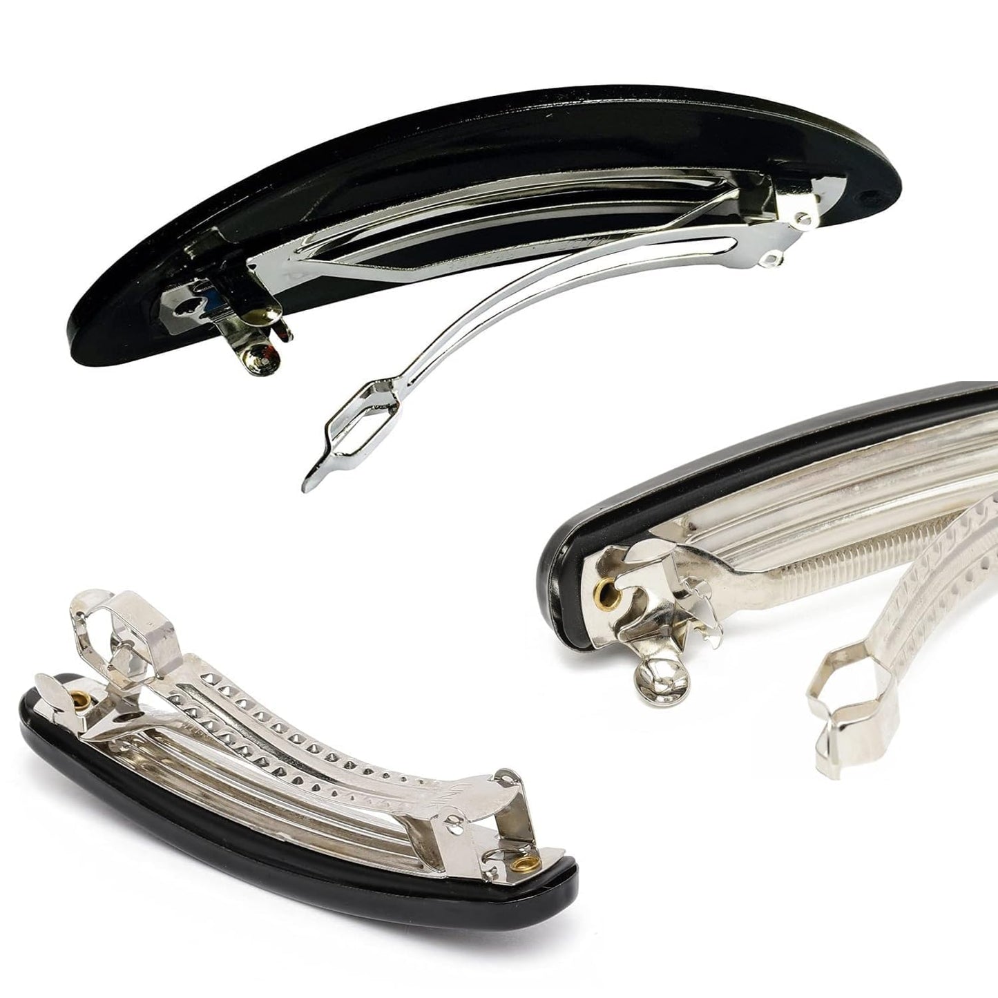 4 pcs Black Big size center clips || french hairbarrete for ladies