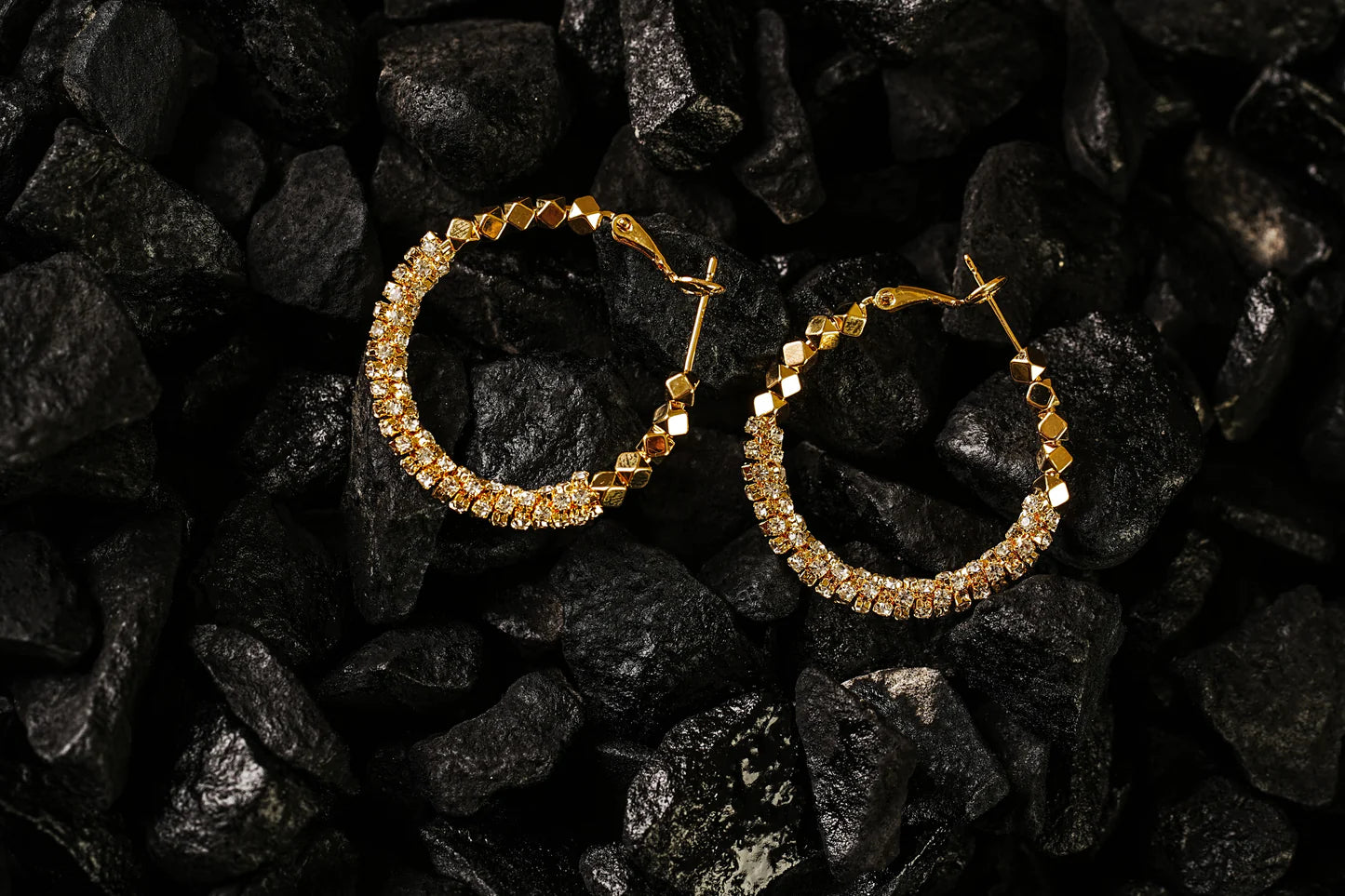 Textured Golden Hoop Earrings