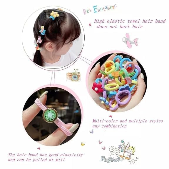 12 pcs Cartoon Hair Bands for babies,girls and kids
