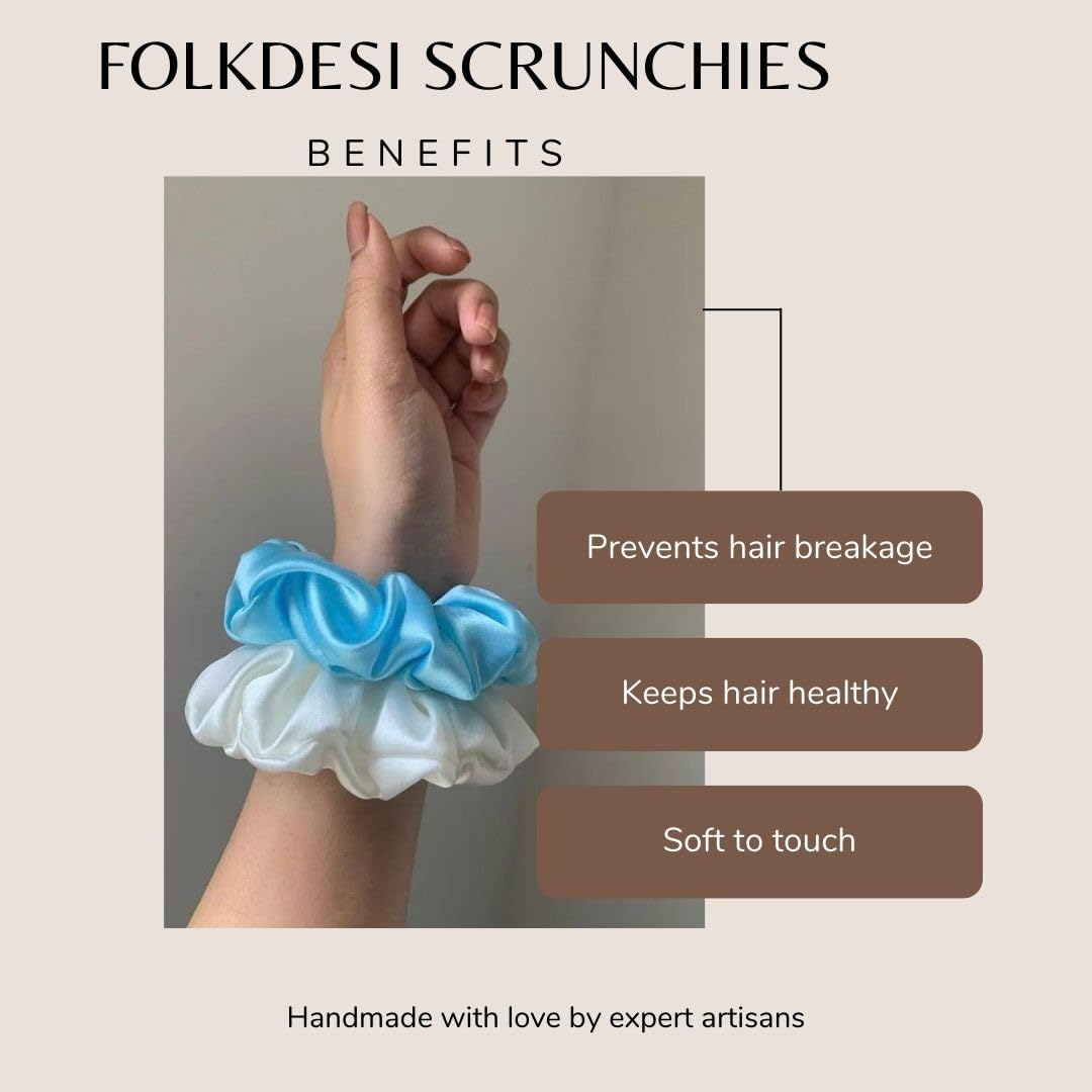 12 pieces Premium Satin Scrunchies, Anti-Hair-Breakage, Hair Ties, Scrunchies Set For Girls