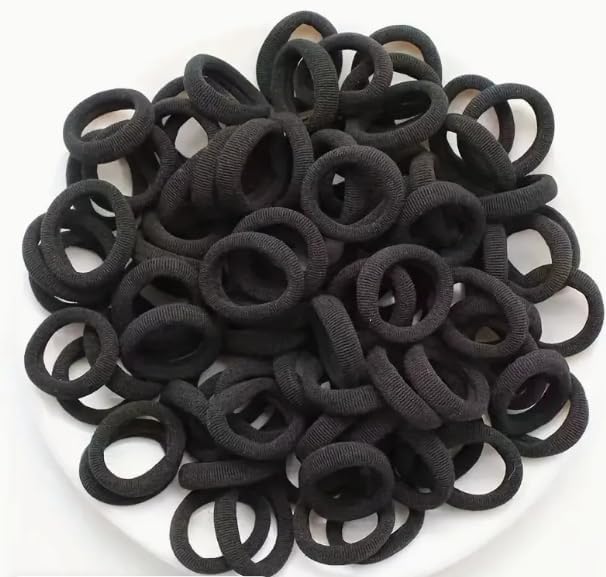 100 Pcs Black Baby Hair Ties for kids girl and babies