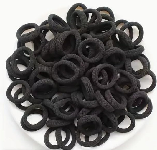 100 Pcs Black Baby Hair Ties for kids girl and babies