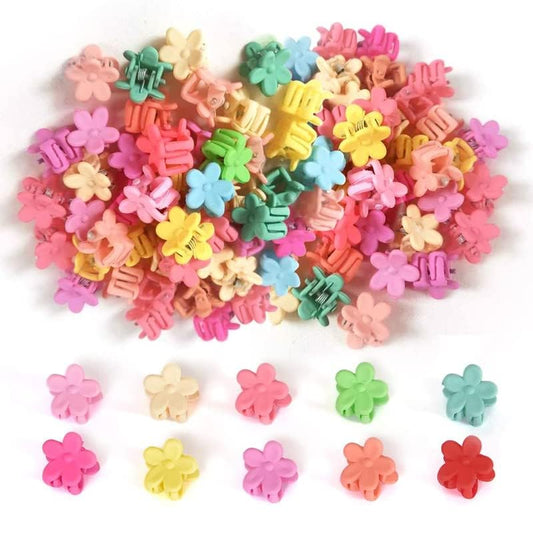 50pcs  Cute Flower Mini Hair Claw Clips for Girls Pcs with Box