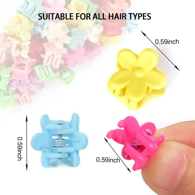 50pcs  Cute Flower Mini Hair Claw Clips for Girls Pcs with Box