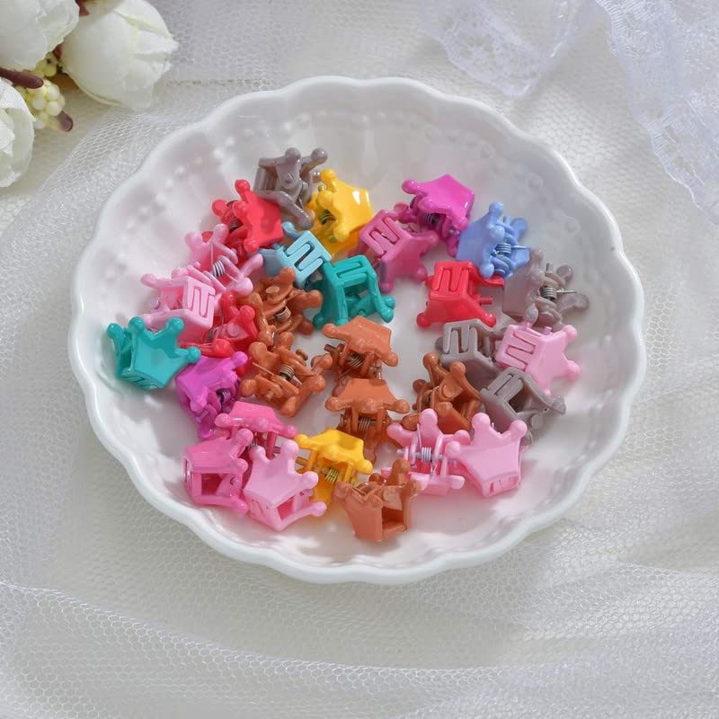 50pcs Crown shape Mini claw clips for kids