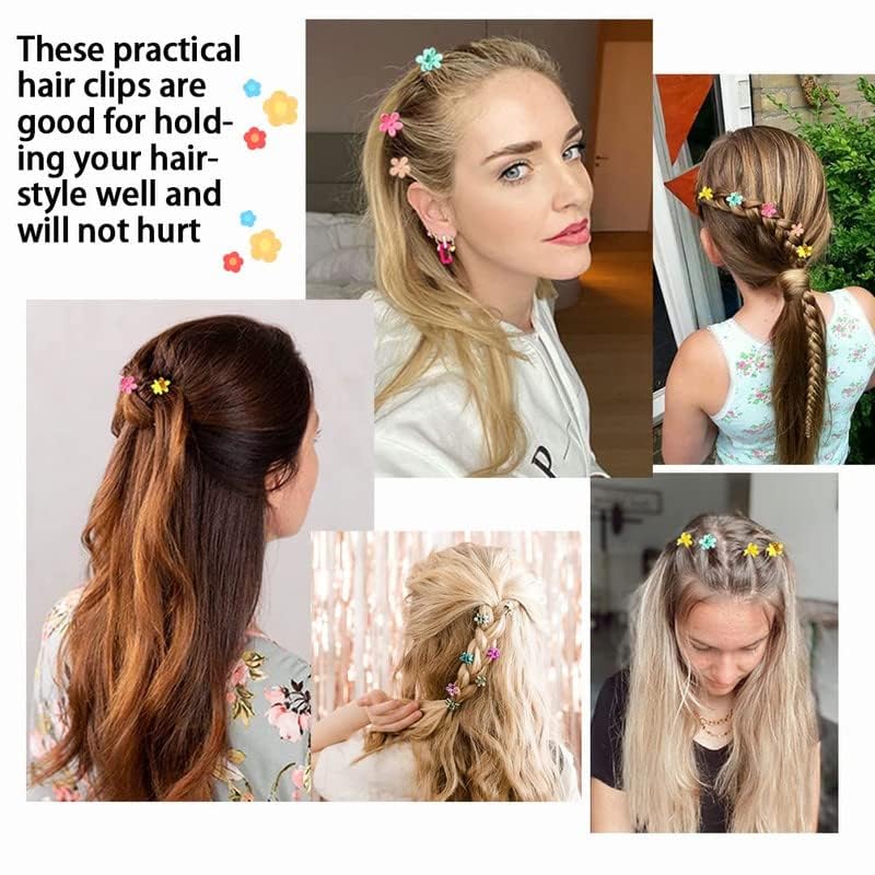 50pcs  Cute Flower Mini Hair Claw Clips for Girls Pcs with Box