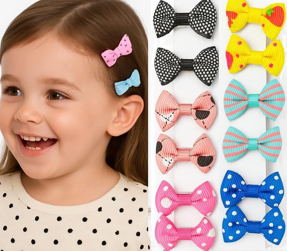 12pcs card  Kids Bow Hair Clips with Alligator Clip for kids and girls
