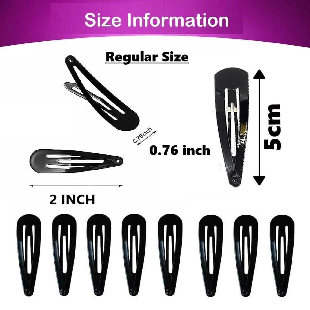 24pcs Glossy medium size tictac clips-6cm for ladies and women