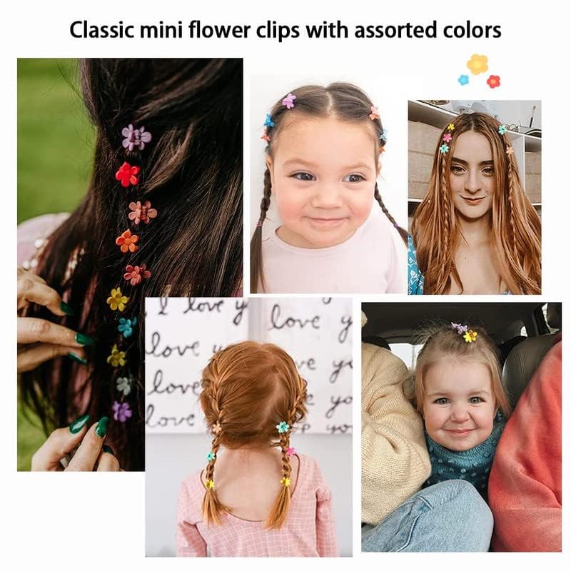 50pcs  Cute Flower Mini Hair Claw Clips for Girls Pcs with Box