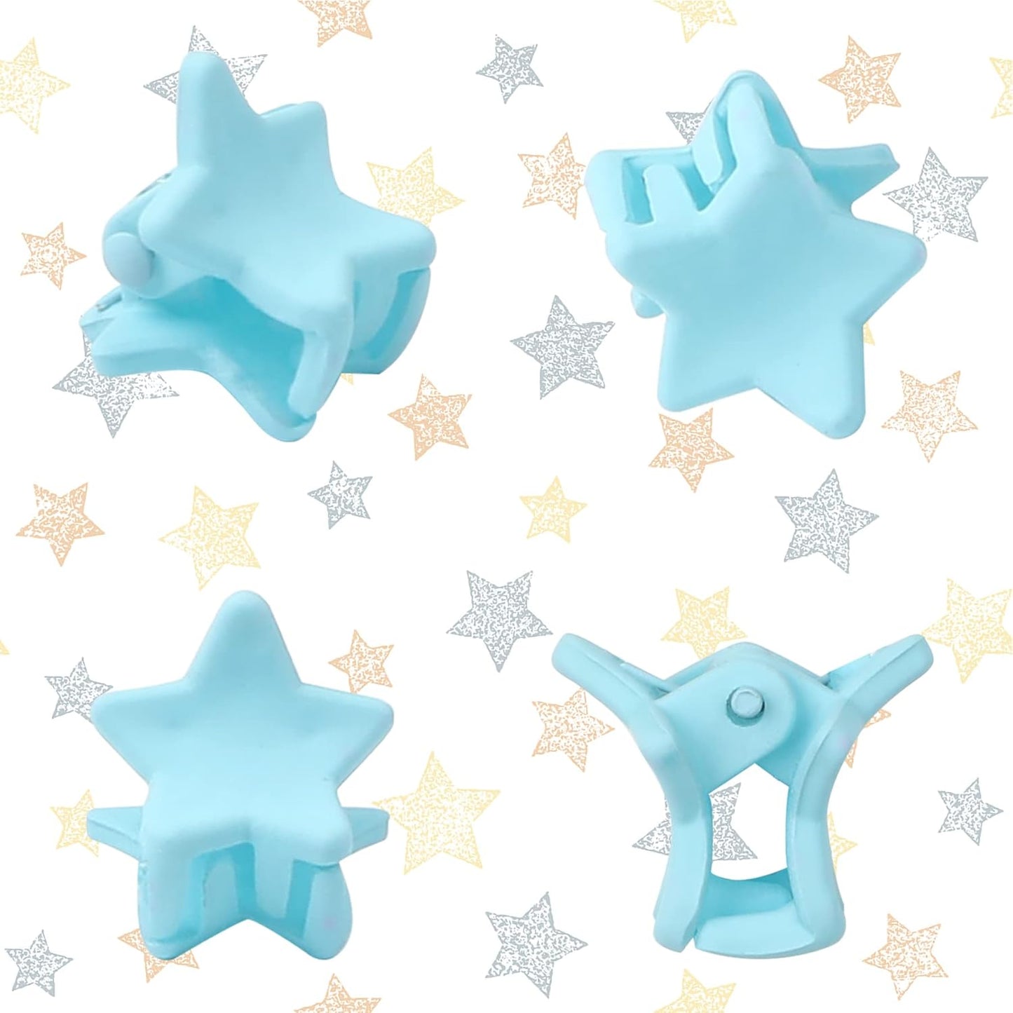 50 Pcs Colorful Mini  Star Hair Claw Clips for kids
