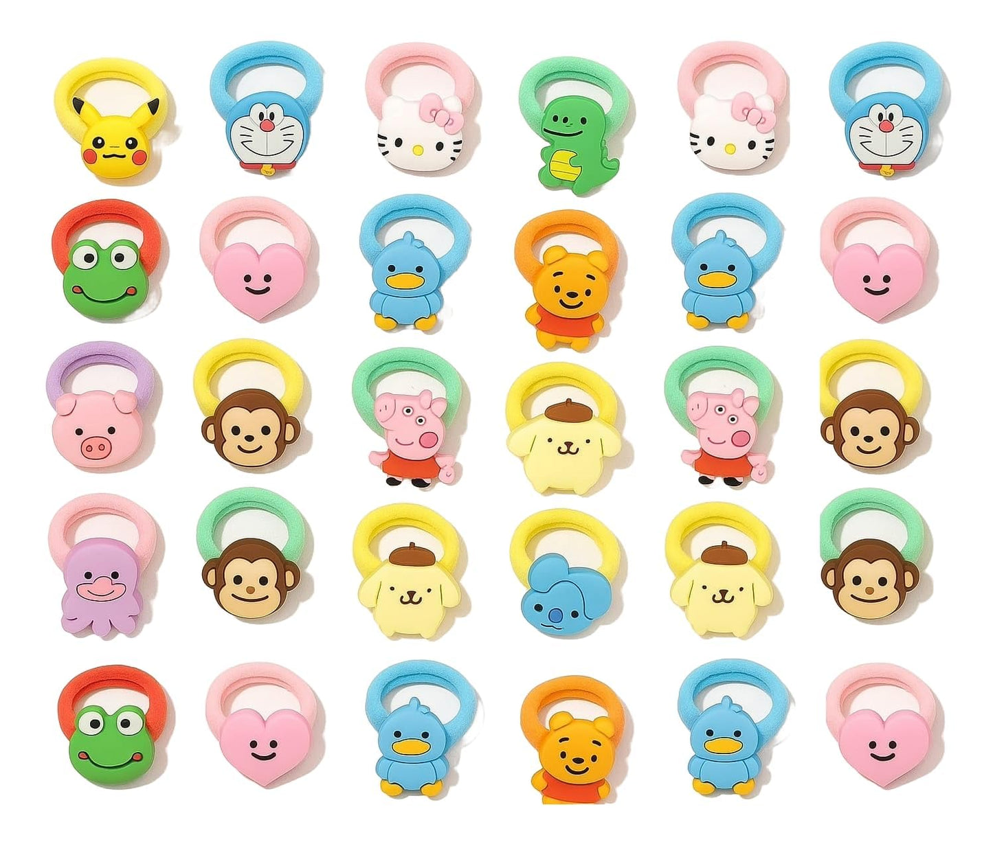 12 pcs Cartoon Hair Bands for babies,girls and kids