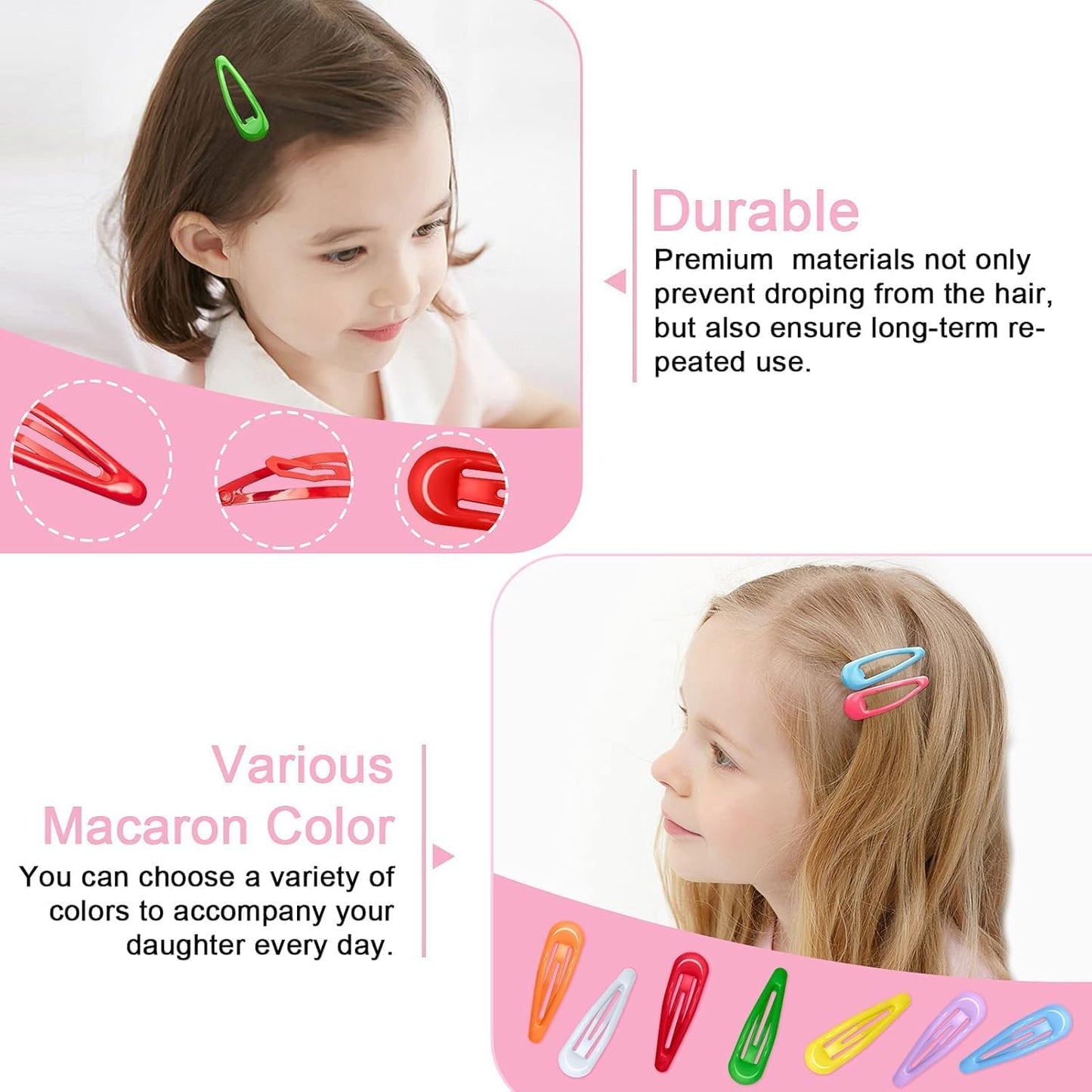 10pcs color tictac clips for kids and girls