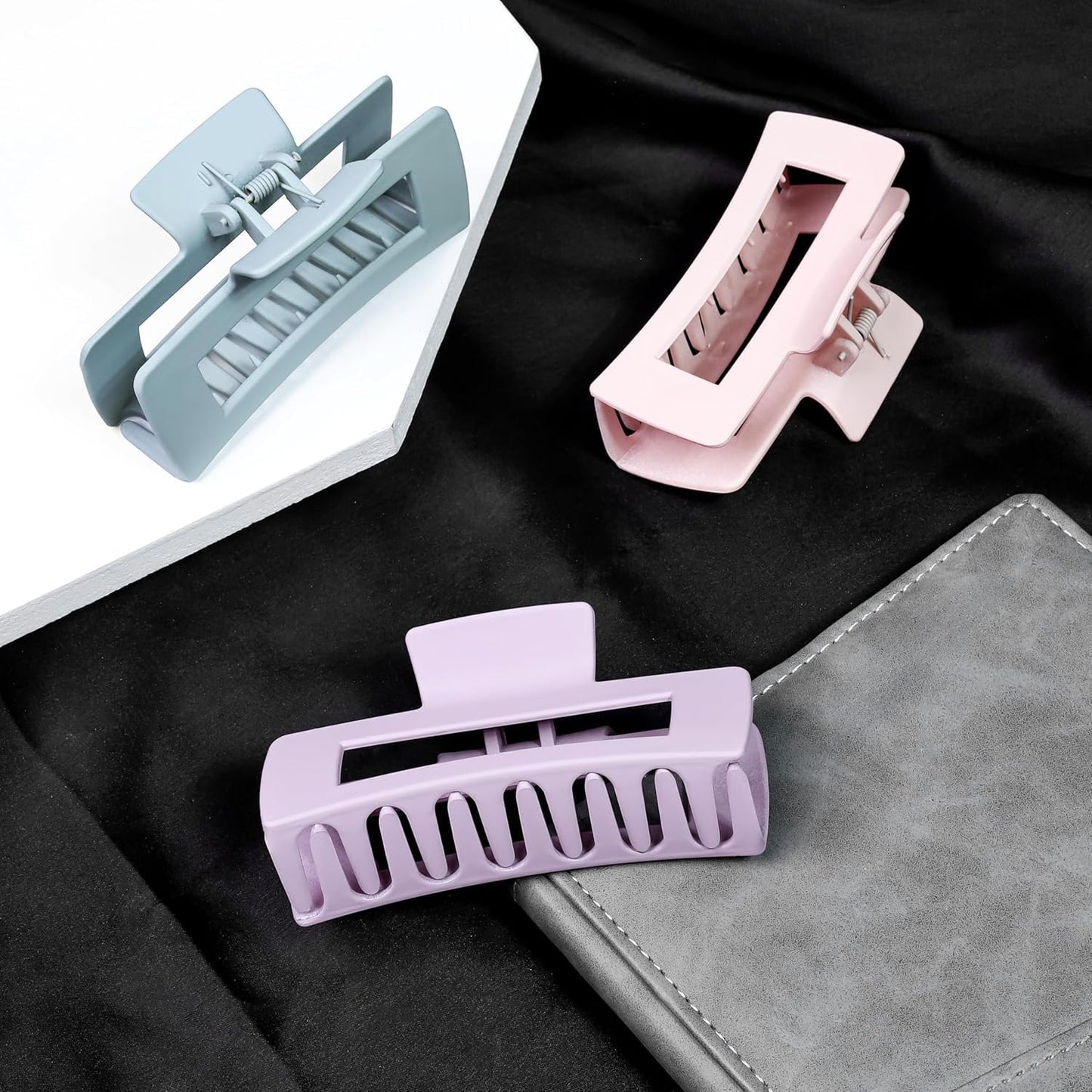 3 Pcs Large Matte Hair Claw Clips Long Jaw Clutches Hair Accessories for Women and Girls