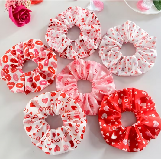 6 Pcs Premium printed  Soft Fluffy Fur Elastic Multicolor Hair Rubber Bands for Kids Girls Women