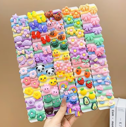 12 pcs Cartoon Hair Bands for babies,girls and kids