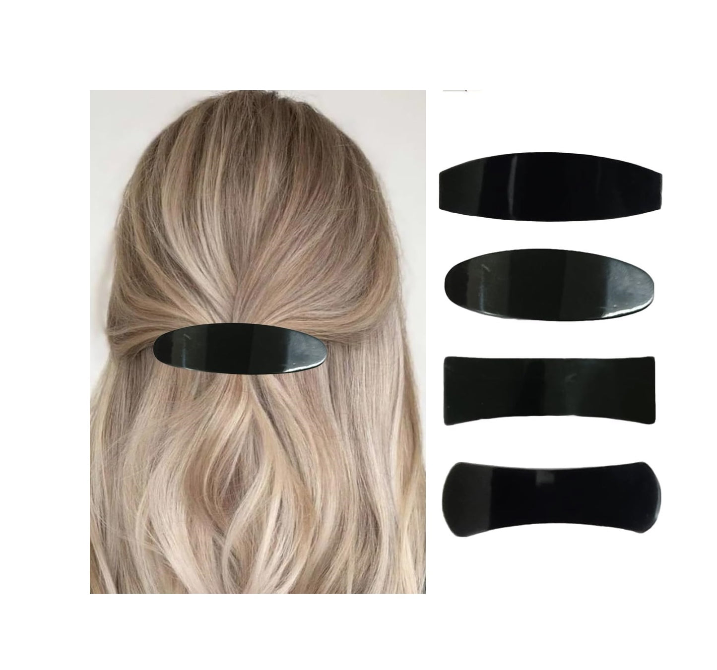 4 pcs Black Big size center clips || french hairbarrete for ladies